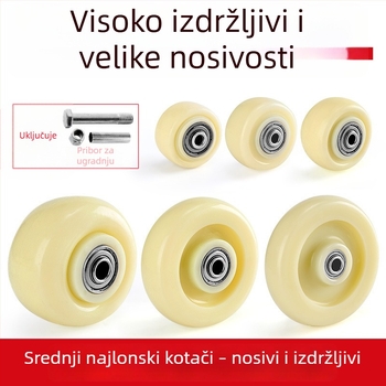 Tiha okretna kotačića od poliuretana, crne, dvostruki ležajevi, promjeri 1,5–5 inča