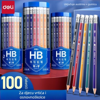 Deli okrugla drvena olovka 2B za vrtić