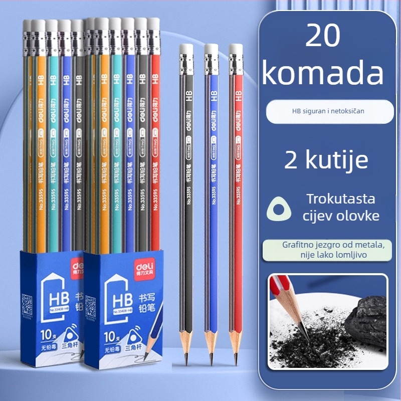 Deli okrugla drvena olovka 2B za vrtić