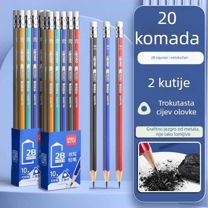 Deli okrugla drvena olovka 2B za vrtić