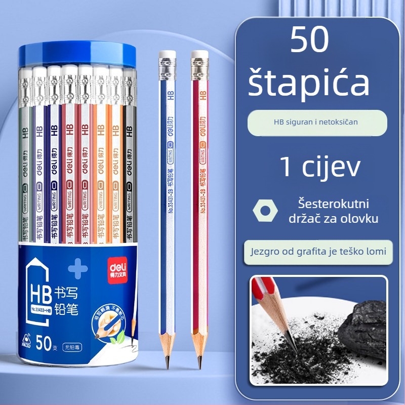 Deli okrugla drvena olovka 2B za vrtić