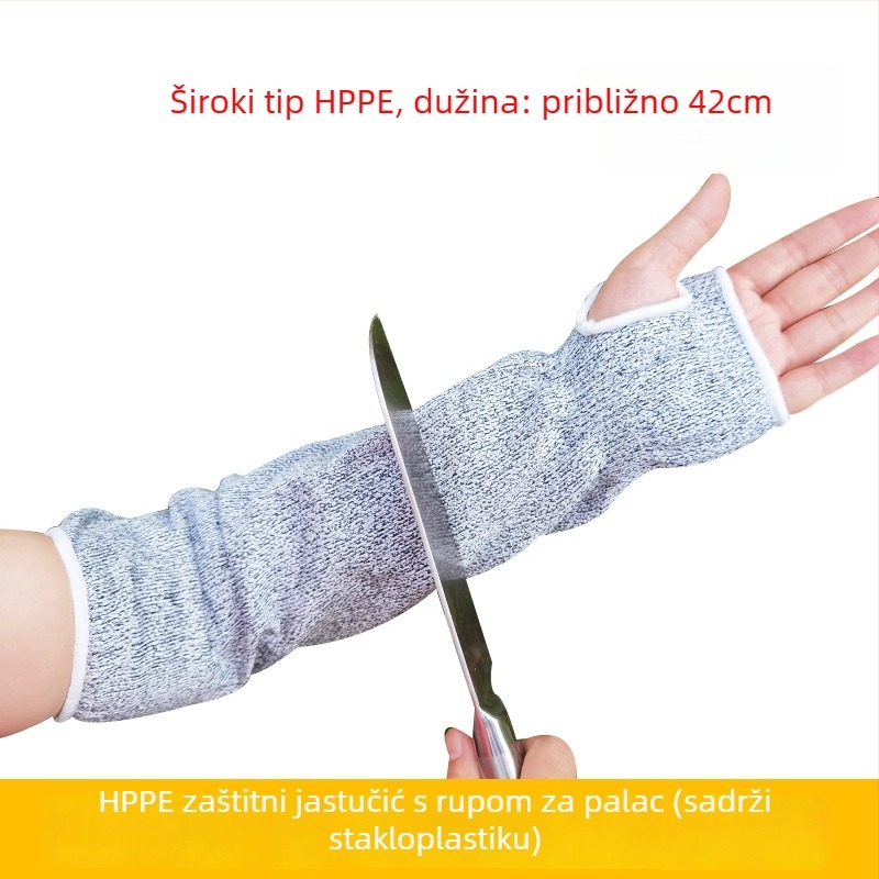 HPPE zaštitnik podlaktice, razina 5, otporan na rezanje i habanje, za obradu stakla i metala