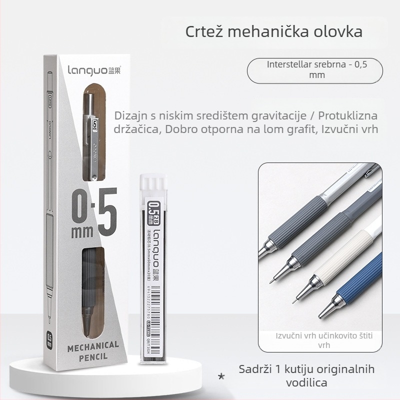 Mehanička olovka, metalno tijelo, bez potrebe za oštrenjem, za pisanje.