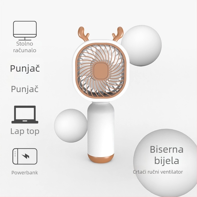 Mini stolni ventilator – ručni, stil nacionalnog trenda; plastično kućište; mogućnost prilagodbe; pogodan za studente, putovanja, službena putovanja i ured; višenamjenski.