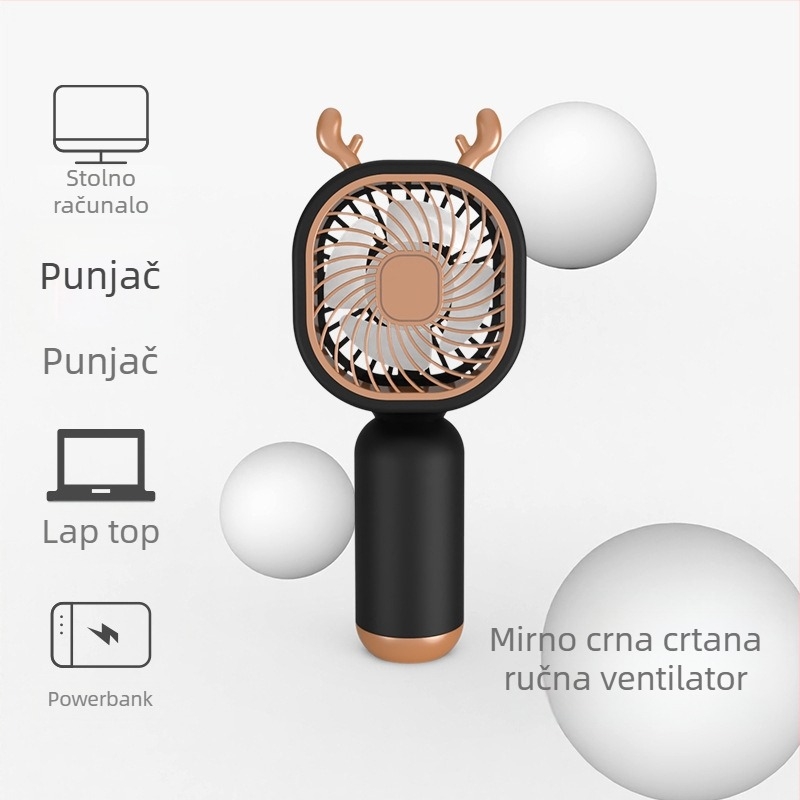 Mini stolni ventilator – ručni, stil nacionalnog trenda; plastično kućište; mogućnost prilagodbe; pogodan za studente, putovanja, službena putovanja i ured; višenamjenski.
