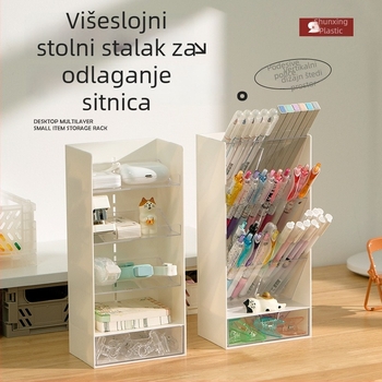 Plastični stolni organizator s pregradama za pribor