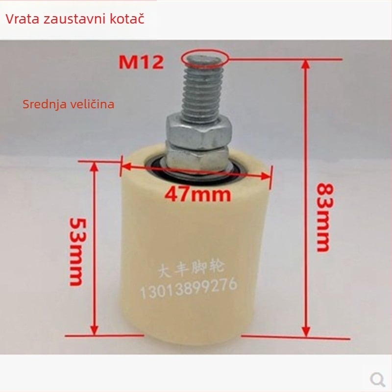 Kutni kotač za klizna vrata — metalni, teški, s V-, H- i U-oblikovanim kotačima i vodičkim žljebom