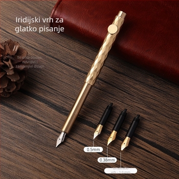 Retro džepno pero s mastilom, serija 86, metalno tijelo, sustav upijanja mastila, metalna vrh, mogućnost ispisa logotipa