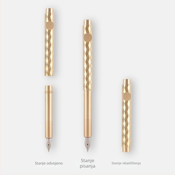 Retro džepno pero s mastilom, serija 86, metalno tijelo, sustav upijanja mastila, metalna vrh, mogućnost ispisa logotipa