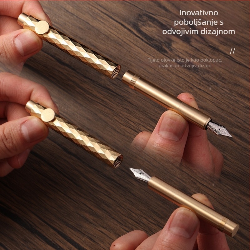 Retro džepno pero s mastilom, serija 86, metalno tijelo, sustav upijanja mastila, metalna vrh, mogućnost ispisa logotipa