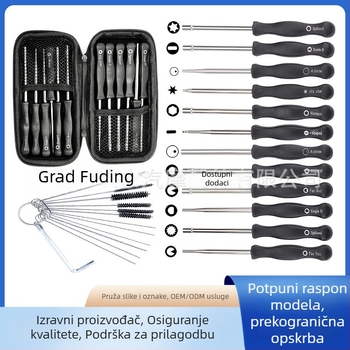 Set odvijača za karburator, 12 dijelova, uključuje četkicu za čišćenje i kutiju za pohranu; kompatibilno s karburatorima Zama, Walbro, Stihl, Husqvarna, Craftsman i Poulan; s različitim bitovima: unutarnji i vanjski šesterokut, D-oblik, zvjezdasti.
