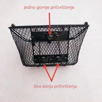 Držač prednje košare za motocikl s zakrivljenom gredom | Marka YH | Kompatibilan s motociklima sa zakrivljenom gredom | Za košaricu povrća i sitne stvari