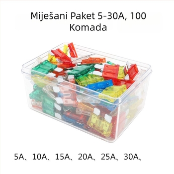 Automobilske osigurač s ravnom glavom, Mini Mixing, 200 kom, opće korištenje za automobile i motocikle
