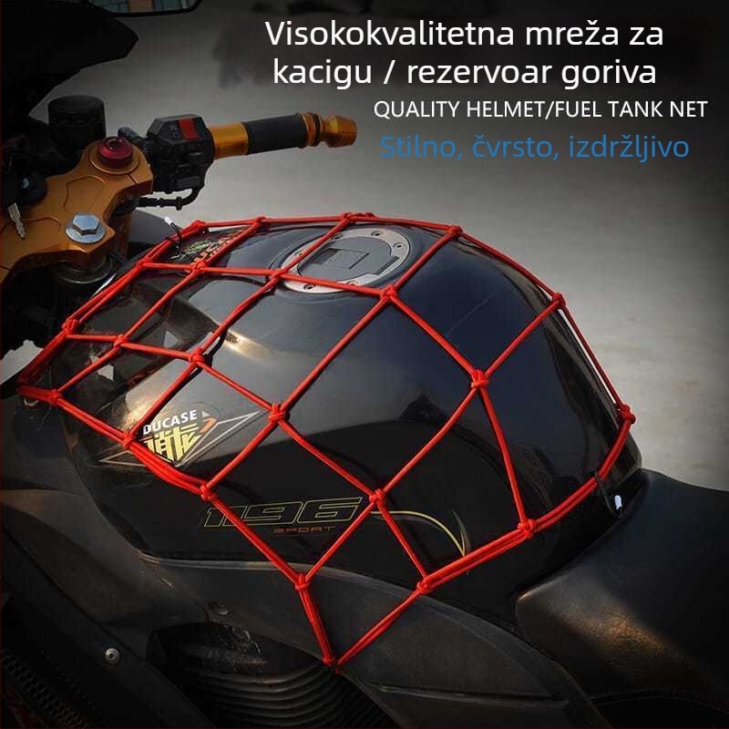 Mrežasta torba za motocikl Seven minus, model Luggage net, za motocikle, električna vozila i bicikle, fiksna zaštita.