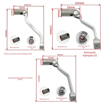 Poluga mjenjača za terenski motocikl Hengjian Z300 S5 MT250, dvotaktni 250cc, šifra 001