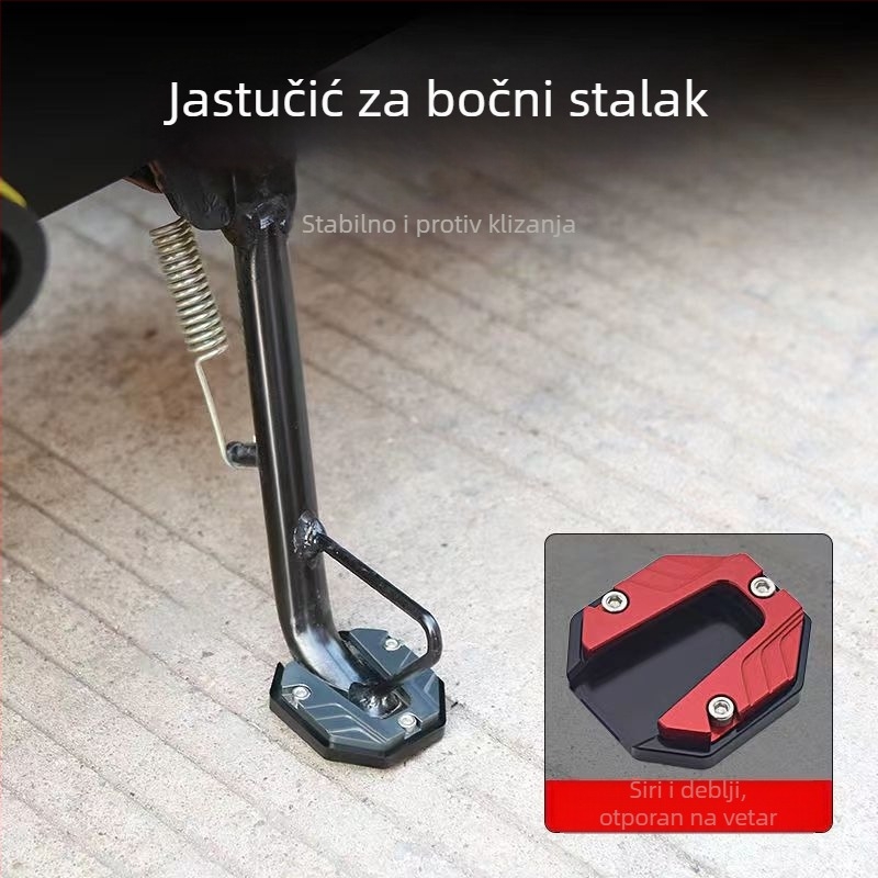 Bočna potpora s povećanom bazom za noge motocikla i električnog bicikla, univerzalni model, protuklizna podloška, bez bušenja