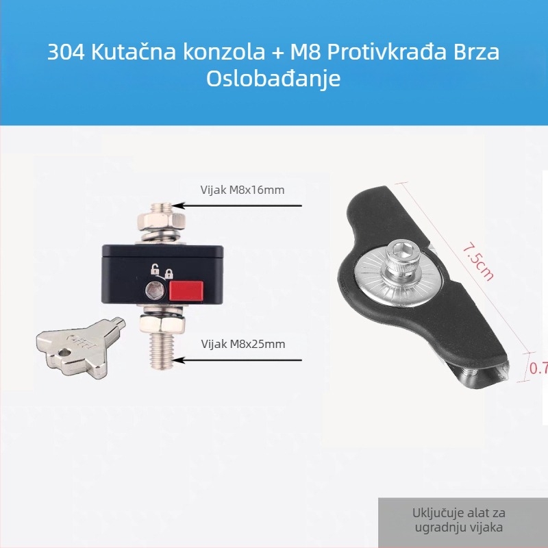 LED nosač reflektora s protivkrađnim mehanizmom brzog otpuštanja, za automobile i motocikle, aluminijski spoj