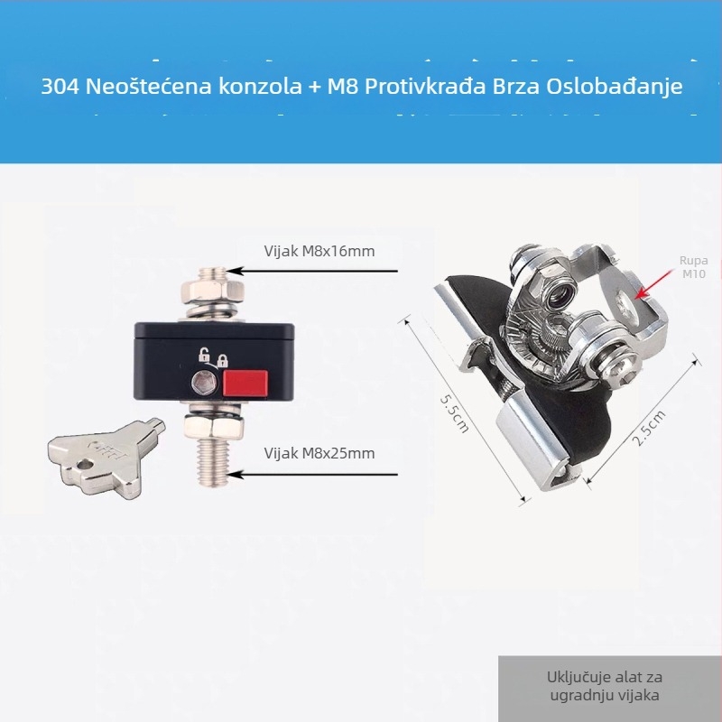 LED nosač reflektora s protivkrađnim mehanizmom brzog otpuštanja, za automobile i motocikle, aluminijski spoj