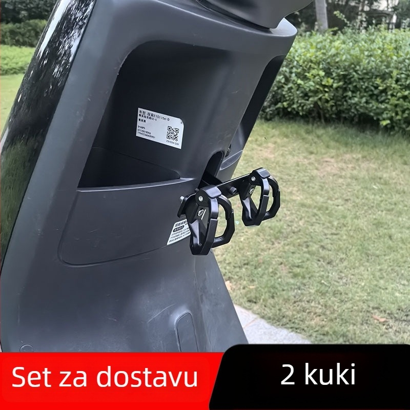 Xin Lei električno vozilo – prednja poprečna šipka s redom kukica, ABS kukice i nosač od aluminijske legure za dostavu hrane