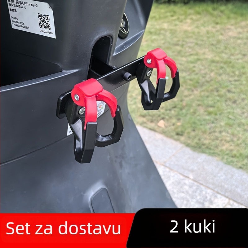 Xin Lei električno vozilo – prednja poprečna šipka s redom kukica, ABS kukice i nosač od aluminijske legure za dostavu hrane