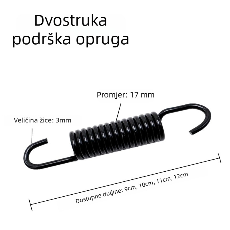 Stražnji parking nosač s univerzalnom kompatibilnošću za bicikle, motocikle i električne skutere; velika tronožna baza; mehanizam s oprugom napetosti