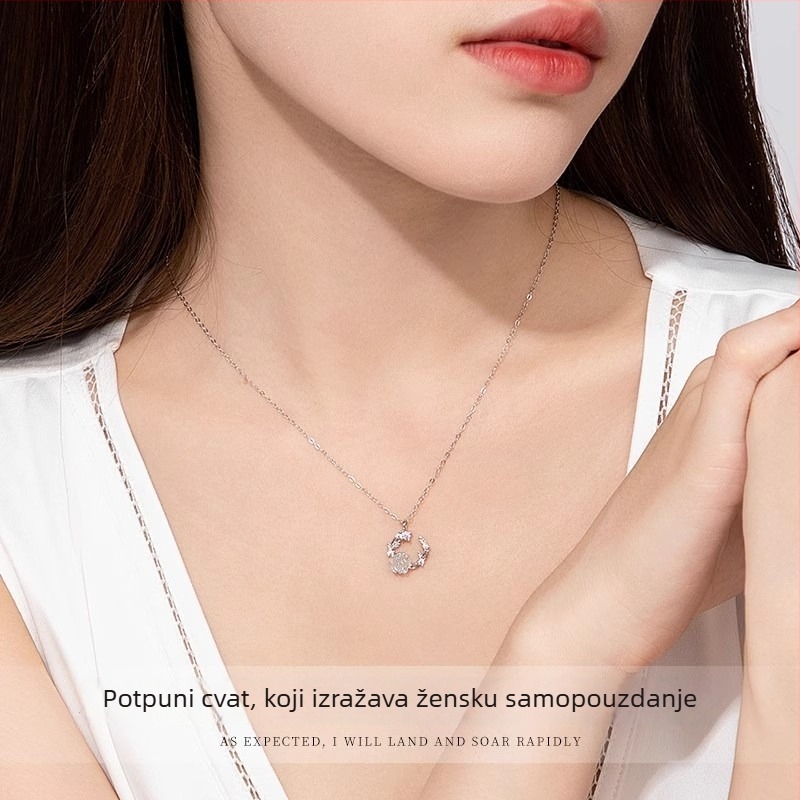 Ogrlica s bakrenim geometrijskim privjeskom na križnoj lanči, elektroplating, jesensko izdanje 2025, lagani luksuz