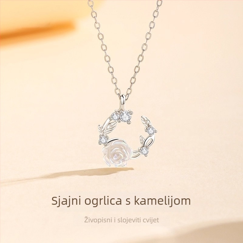 Ogrlica s bakrenim geometrijskim privjeskom na križnoj lanči, elektroplating, jesensko izdanje 2025, lagani luksuz