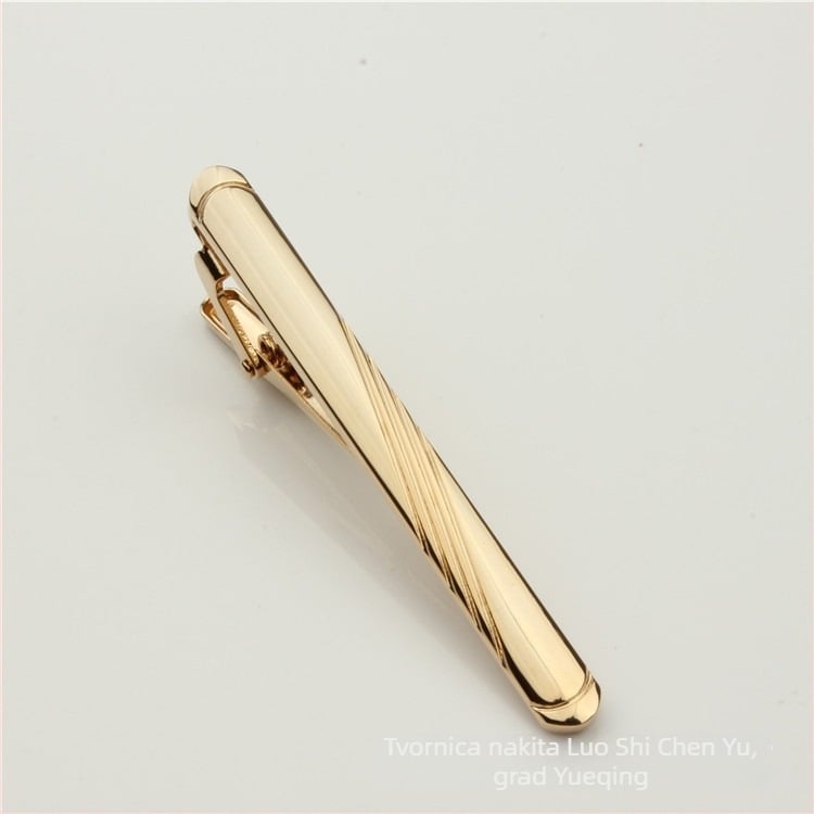 Chen Yu bakrena spona za kravatu s geometrijskim uzorkom i detaljem cvijeta ovratnika