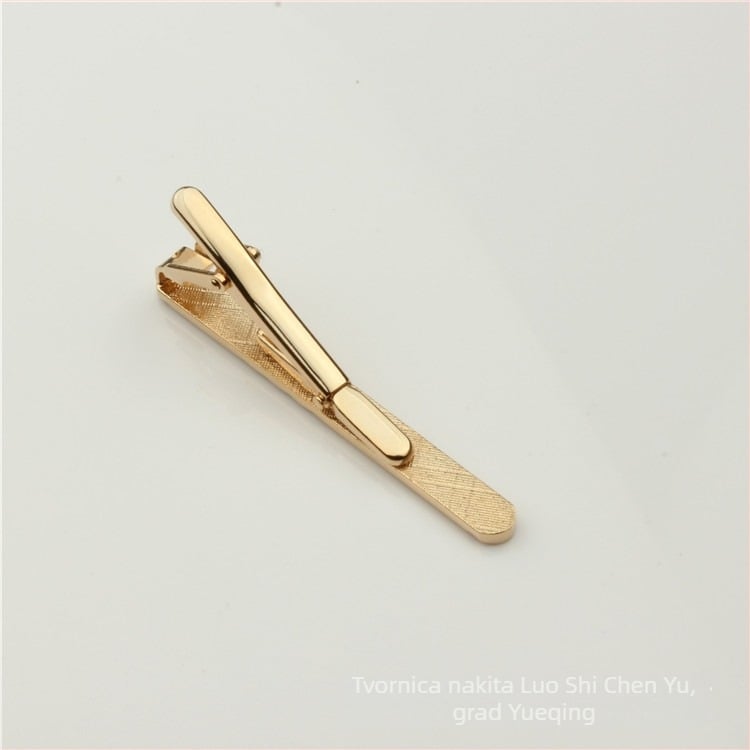 Chen Yu bakrena spona za kravatu s geometrijskim uzorkom i detaljem cvijeta ovratnika