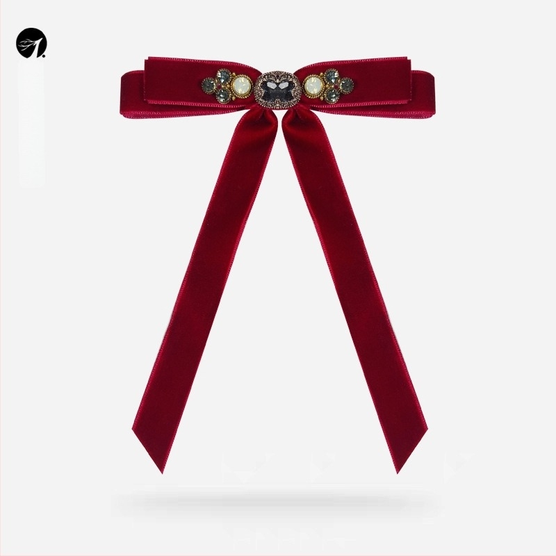 Lolita broš s mašnicom, legura, elektropliranje, retro stil