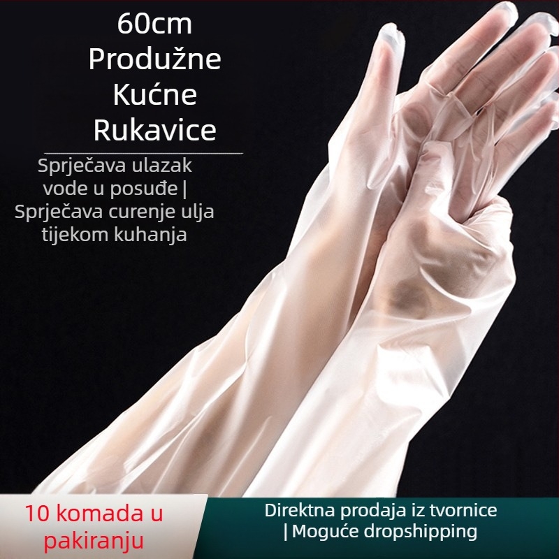 Rukavice od CPE za pranje posuđa i kućanske poslove, materijal: CPE; debljina: normalna; pakiranje: 100 komada