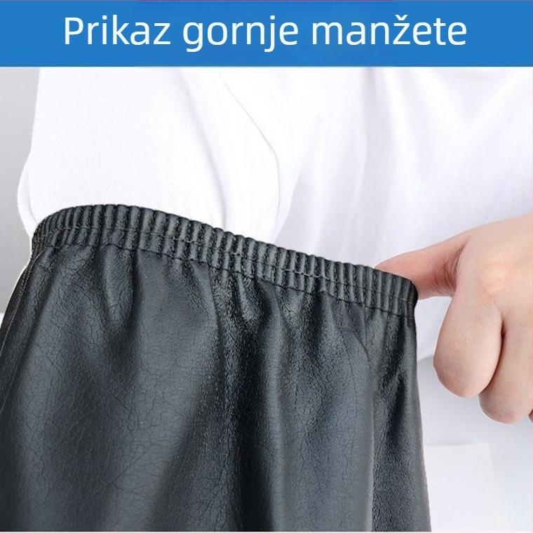 PU kožni zaštitni rukavi s prednjom pregačom i rukavima, dugački i široko otvareni 4+2, vodootporni i otporni na ulje, za odrasle, moderni minimalistički stil