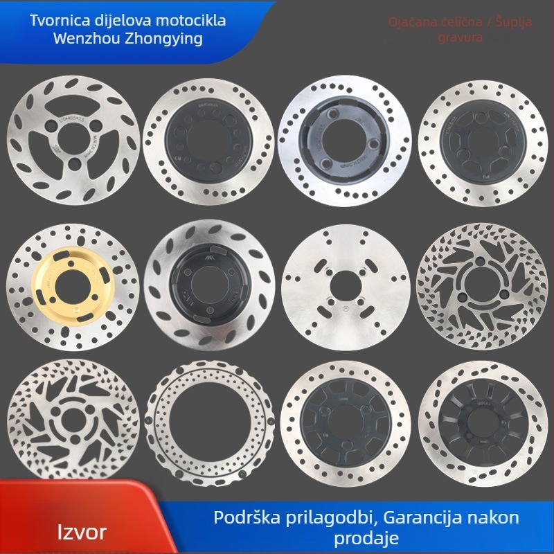 Disk za kočnice za električna vozila, motocikle i skutere; strojno obrađeni nehrđajući čelik 304; unutarnji promjer 40,5/48/58 mm; debljina 3,5-5 mm; težina 500 g