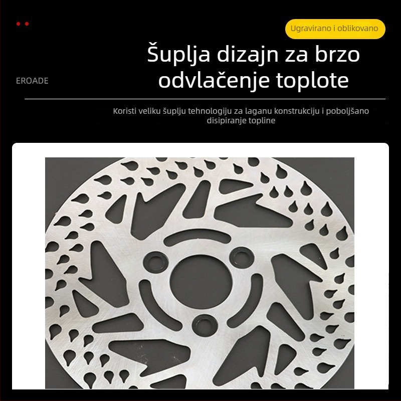 Disk za kočnice za električna vozila, motocikle i skutere; strojno obrađeni nehrđajući čelik 304; unutarnji promjer 40,5/48/58 mm; debljina 3,5-5 mm; težina 500 g