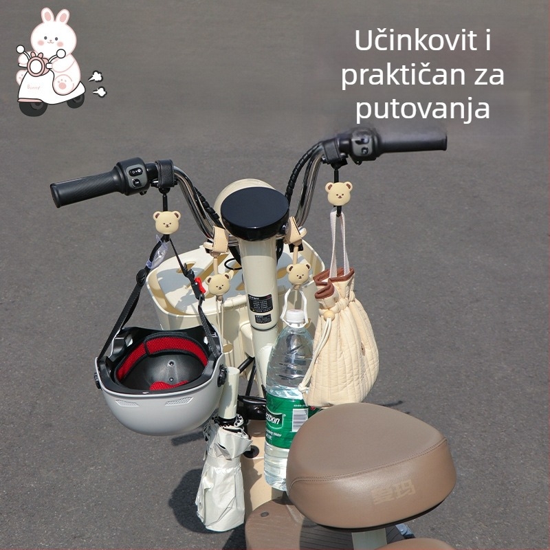 HD Prednja univerzalna kuka za električna vozila – montaža bez bušenja, držač kacige i torbe za motocikle i bicikle