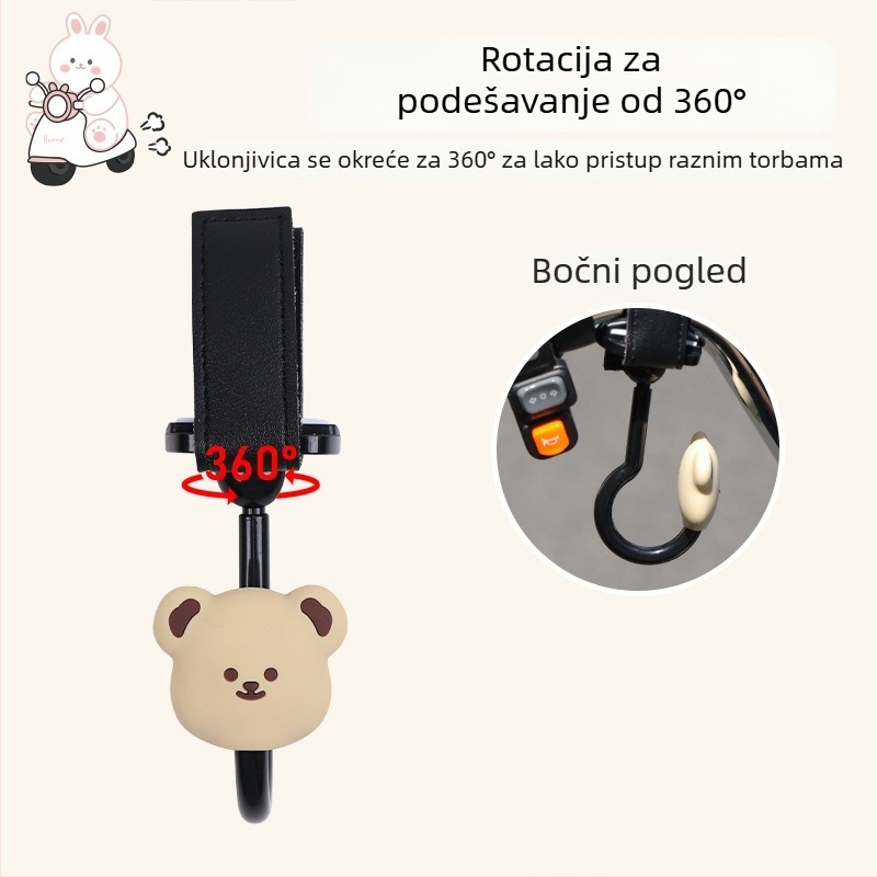 HD Prednja univerzalna kuka za električna vozila – montaža bez bušenja, držač kacige i torbe za motocikle i bicikle
