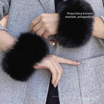 Manšeta od lisice za rukave i čizme – prava krzna, ženski zimski dodatak, jednobojni stil japansko-korejski