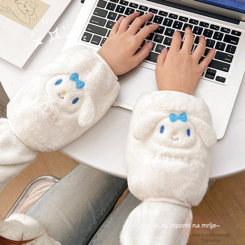 Ženski rukavi s integriranim rukavicama, topli za jesen, zimu i proljeće, karikatura uzorak