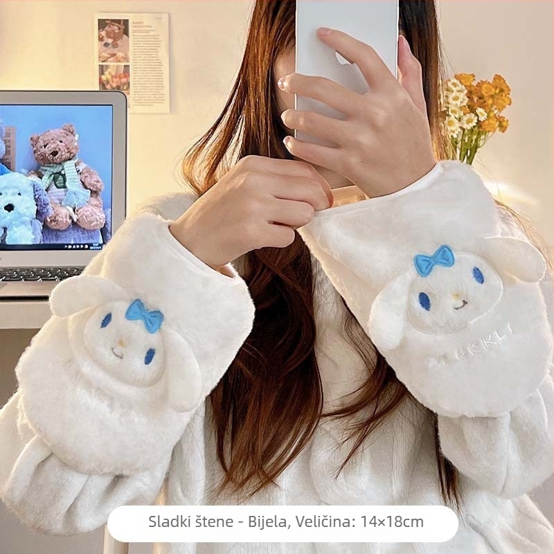 Ženski rukavi s integriranim rukavicama, topli za jesen, zimu i proljeće, karikatura uzorak