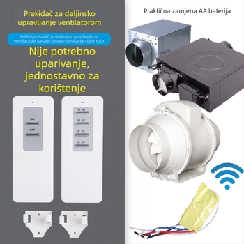 JANX izduvni ventilator s daljinskim upravljanjem, dijagonalni tok zraka, dvije brzine