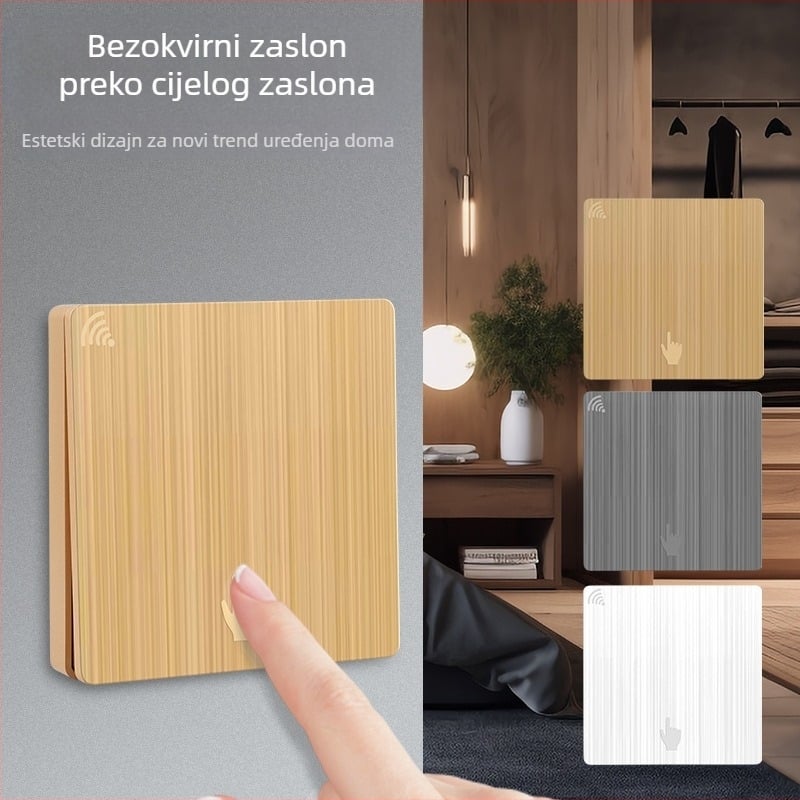 Naljepniji bežični prekidač rasvjete za kućnu upotrebu, dvostruka i višestruka kontrola, s jednom živom žicom