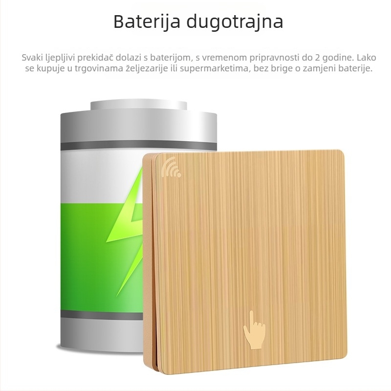 Naljepniji bežični prekidač rasvjete za kućnu upotrebu, dvostruka i višestruka kontrola, s jednom živom žicom