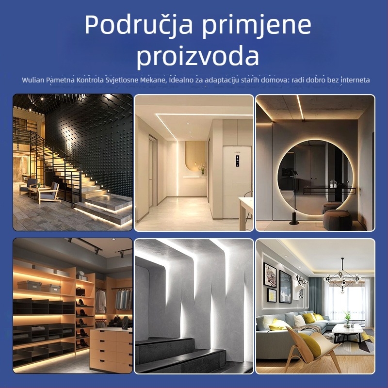 Mijia pametna ploča za upravljanje rasvjetom s mogućnošću podešavanja svjetline, Bluetooth bežični, bez neutralnog, dvovodični LED glasovni prekidač, staklena ploča