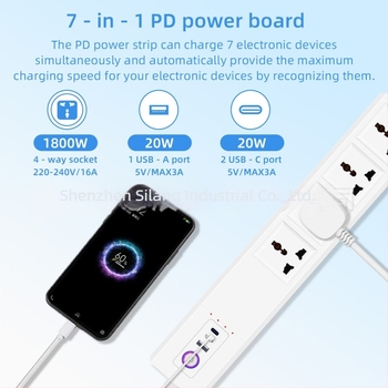 Pametan univerzalni produžni kabel sa Wi‑Fi upravljanjem, US/UK/EU utičnice, 16A, 110–240V, 3500W