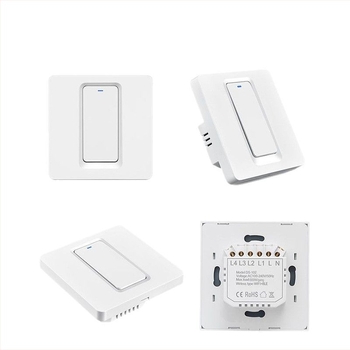 Inteligentni prekidač s gumbom i WiFi, glasovno upravljanje Alexa i daljinsko upravljanje putem aplikacije (AC110-240V, montažni otvor 86×86 mm, ploča od čistog bakra, 3C ocjena do 400V)