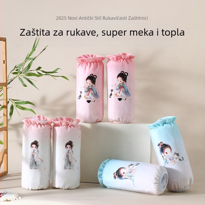 Originalni dizajn rukavice s baršunastim pre žene, cartoon motiv, anti-prljanje, originalni dizajn, pogodno za jesen-zimu-proljeće