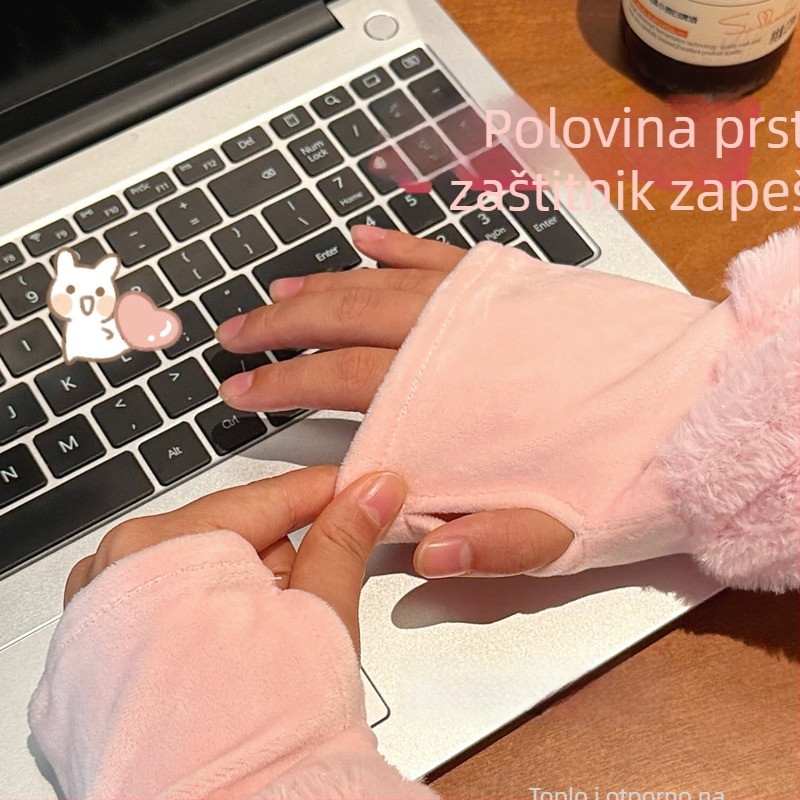 Plišane rukave za jesen/zimu, unisex, cartoon uzorak, tkanina, vezenje, funkcija protiv prljavštine