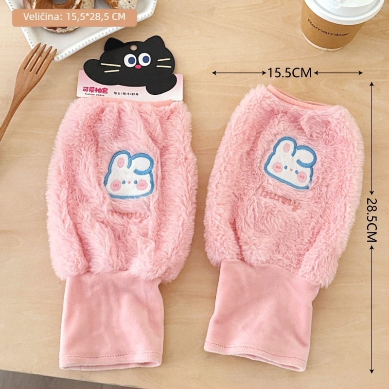 Plišane rukave za jesen/zimu, unisex, cartoon uzorak, tkanina, vezenje, funkcija protiv prljavštine