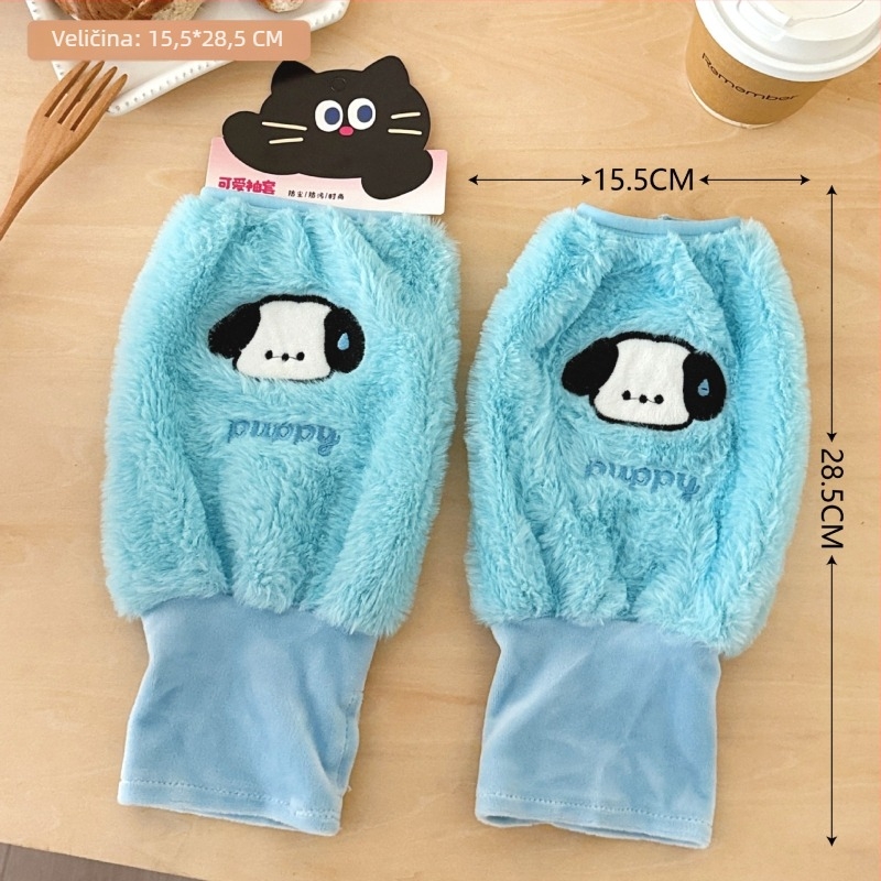 Plišane rukave za jesen/zimu, unisex, cartoon uzorak, tkanina, vezenje, funkcija protiv prljavštine