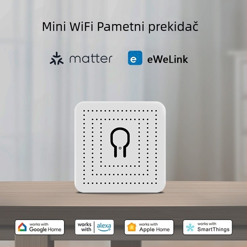 Matter WiFi pametni prekidač, 16A, programiranje preko telefona; kompatibilan s HomeKit, Alexa, Google; AC100-240V